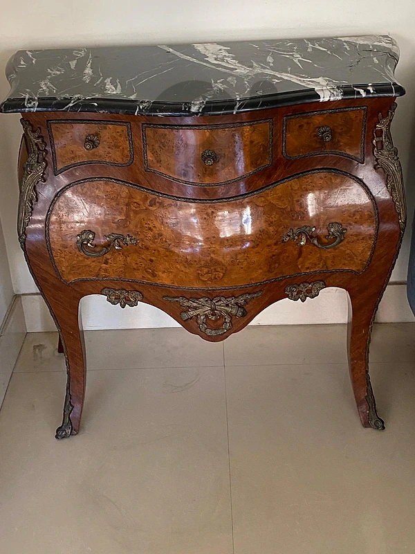 French Style Bombe Commode with Marble Top -  كومود ستايل فرنسي