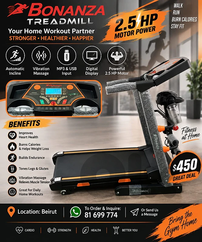tttreadmill sports machines 2،5hp motor power, like new