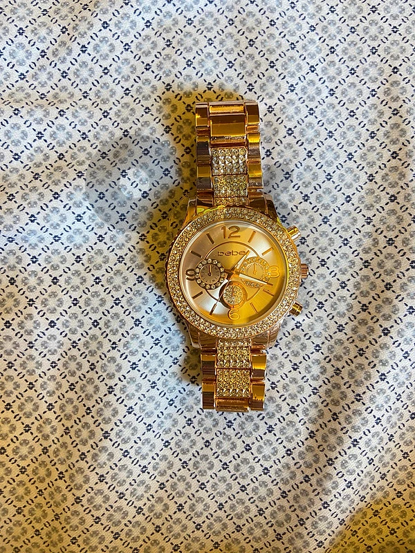BEBE Silver Dial Crystal Bezel Watch - New
