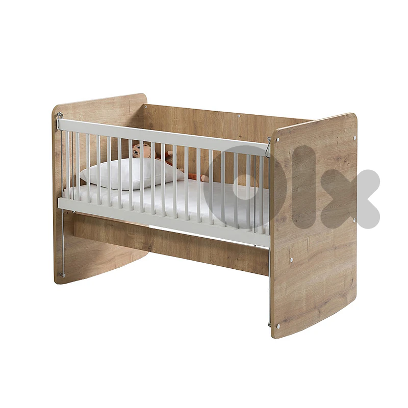 Rocking Mother's Side Wooden Baby Bed -سرير أطفال خشبي هزاز بجانب الأم
