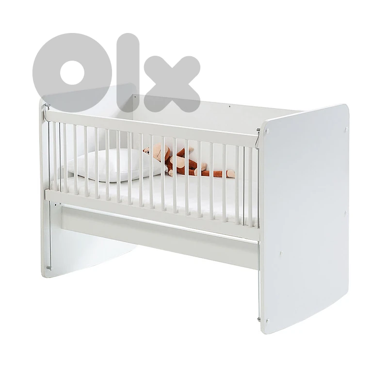 Rocking Mother's Side Wooden Baby Bed -سرير أطفال خشبي هزاز بجانب الأم