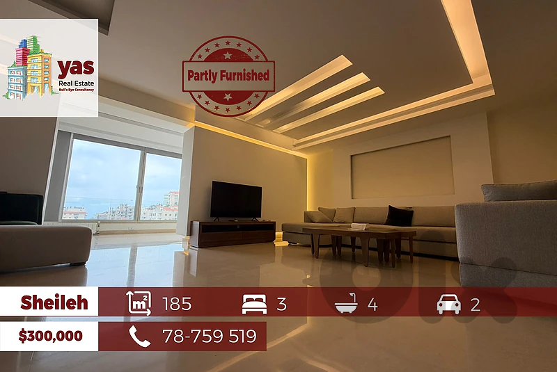 Sheileh 185m2 | Ultra Upgraded | Panoramic View | Partly Furnished |TY
