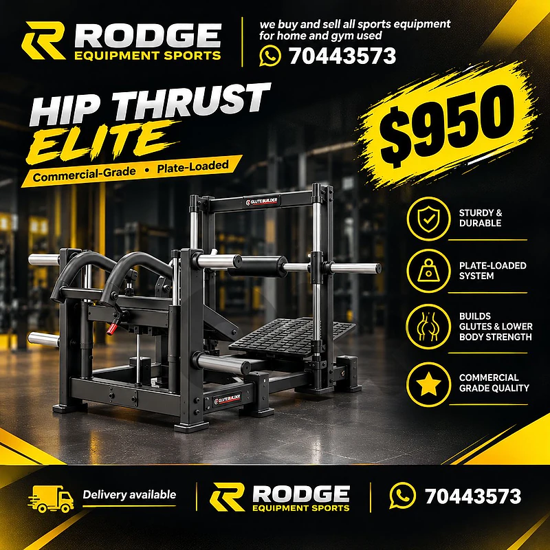 Hip Thrust Elite, a commercial-grade, plate-loaded