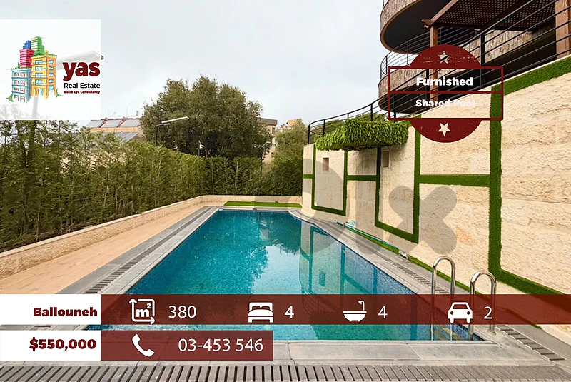 Ballouneh 380m2 | Furnished | New | High End | Shared Pool | TYT