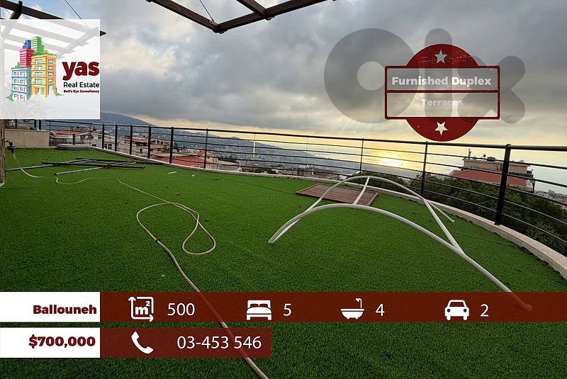 Ballouneh 500m2 | Terraces | HIgh Ceiling | Unique Duplex | TYT