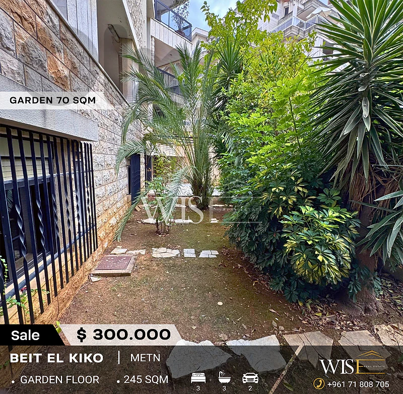 🏡 245 SQM Apartment with Garden for SALE in Beit El Kiko!