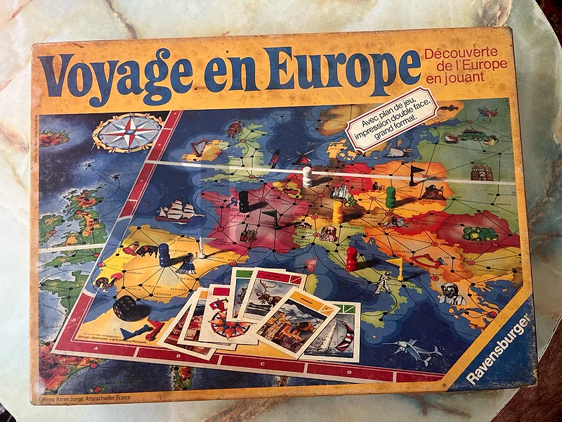 Jeu de société vintage « Voyage en Europe » (Ravensburger) - Bon état