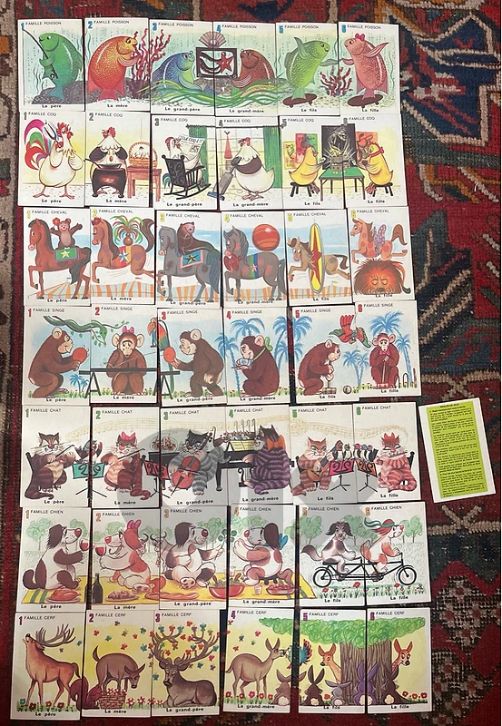 Jeu de 7 Familles Vintage Complète – Animaux (42 Cartes + Notice)