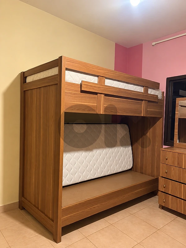 2 Wooden Bunk Beds + Storage – Excellent Condition