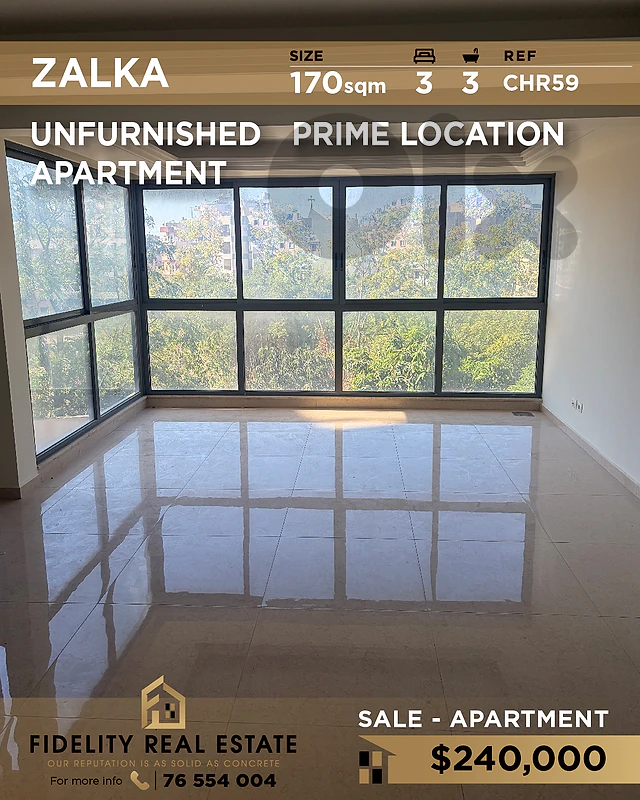 Apartment for sale in Zalka CHR59 شقة  للبيع  في زلقا