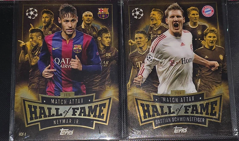 Topps Match Attax  Hall of Fame Cards - Neymar Jr& Schweinsteiger