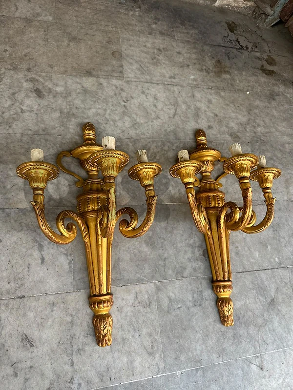 Antique pair of bronze Frensh applique salon 50cm