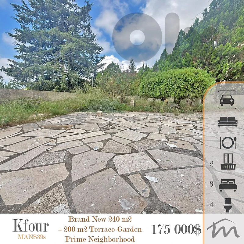 Kfour | Prime 240m² Apart + 200m² Garden-Terrace | Sea & Mountain View