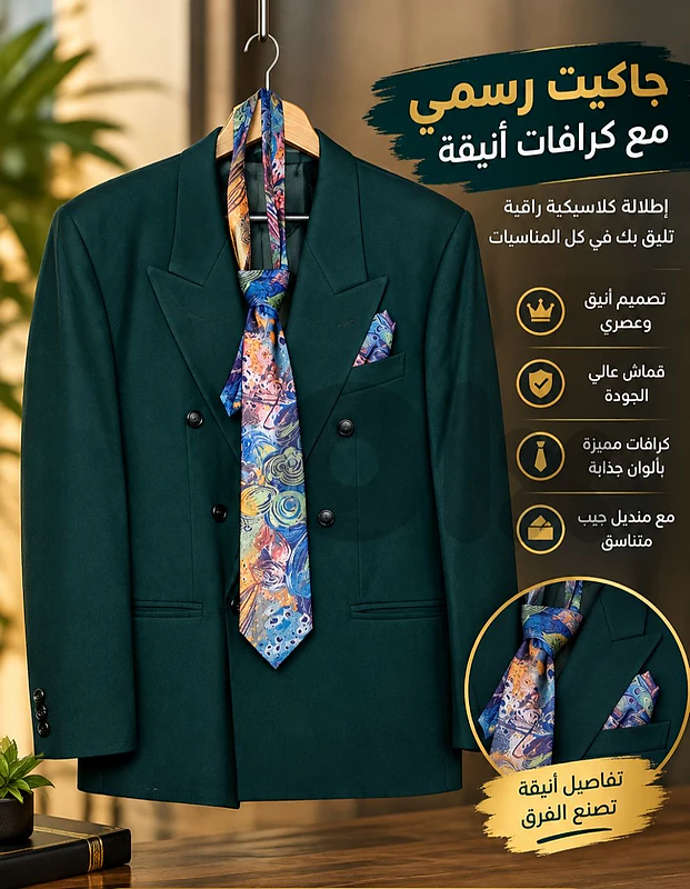 جاكيت رسمي  مع كرافات أنيقة