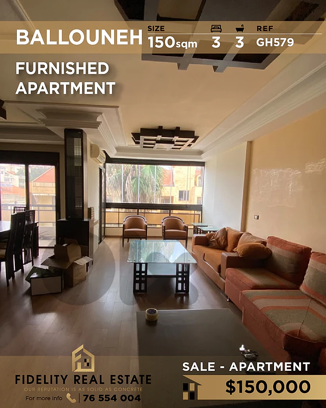 Apartment for sale in Ballouneh GH579 شقة مفروشة للبيع في بلونة