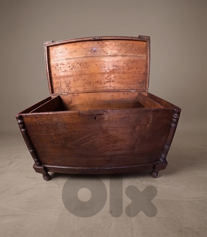 Carved walnut chest