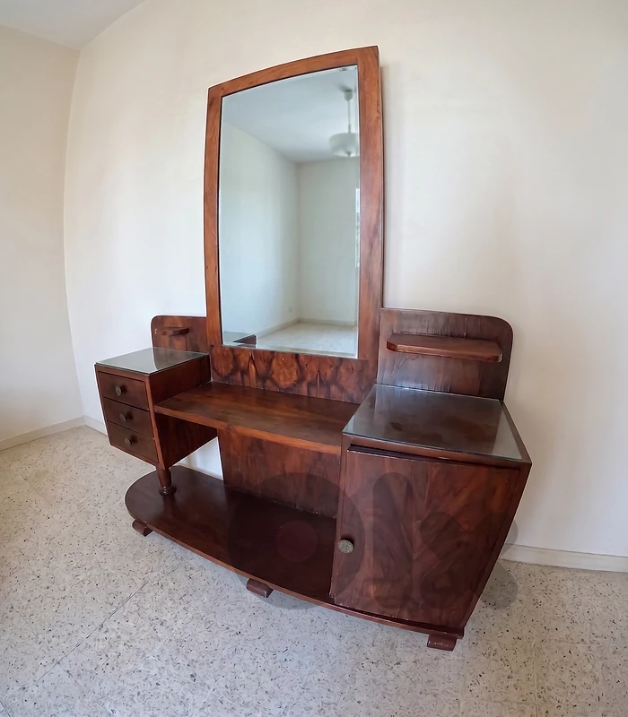 Art Deco bedside cabinet with mirror