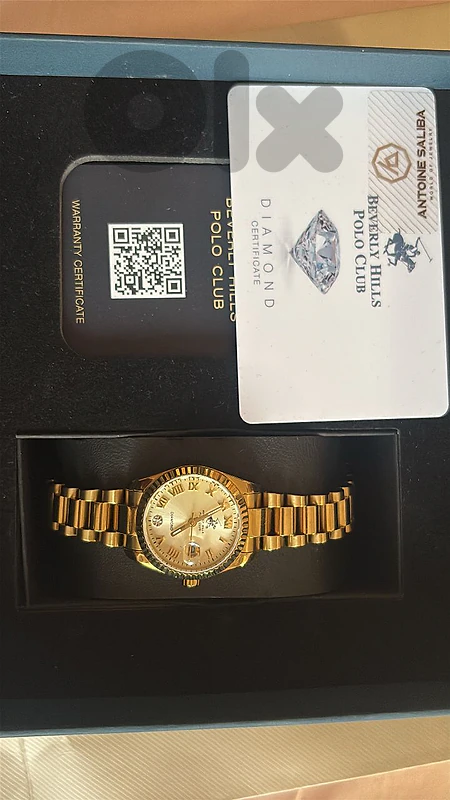 Antoine Saliba Beverly Hills Polo Club Diamond Watch – Gold Color