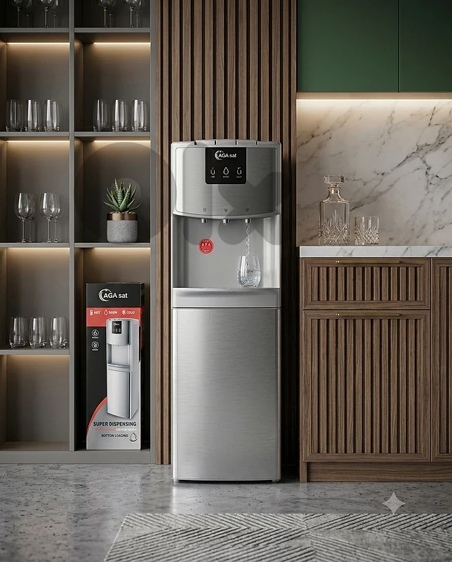 watercooler dispenser AGA bottom load silver