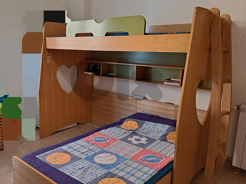 wooden bunk bed