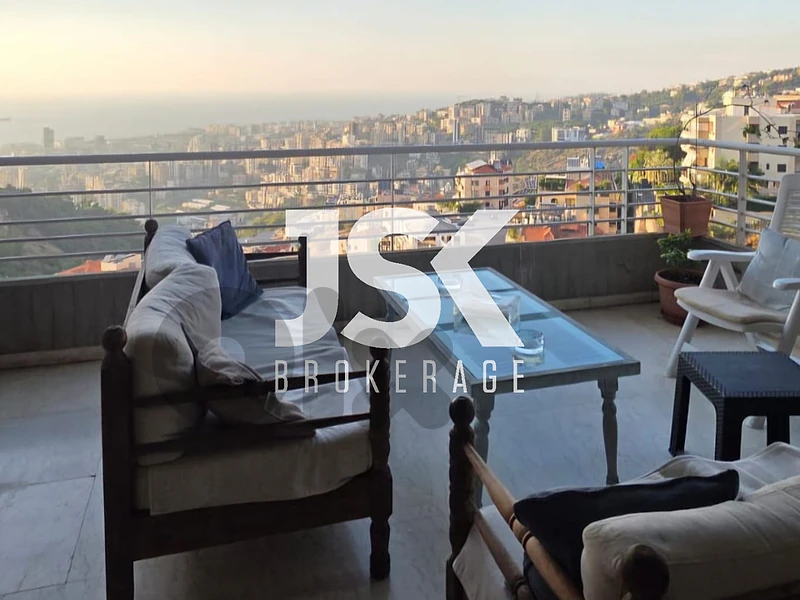 L22650 Apartment in a Calm Area With Sea View For Sale in Bsalim