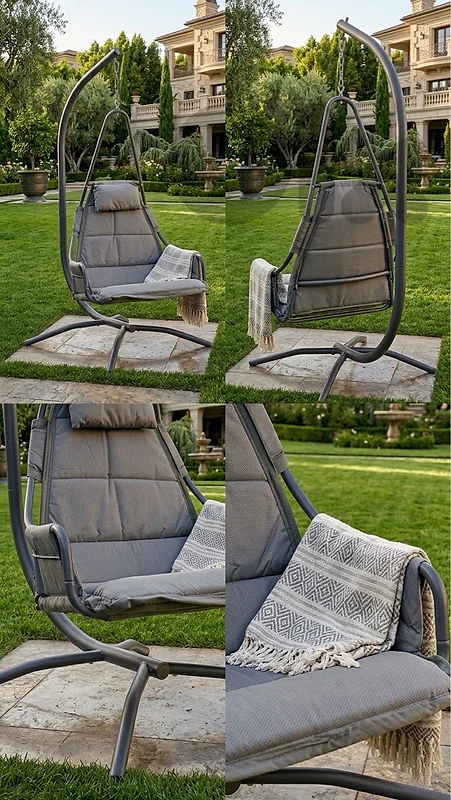 Modern Hanging Chair with Heavy-Duty Metal Stand[Excellent Condition]