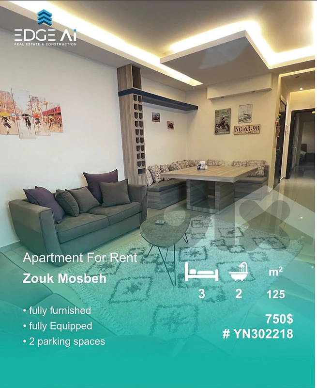 Apartment For Rent | Zouk Mosbeh

Ref: #YN302218