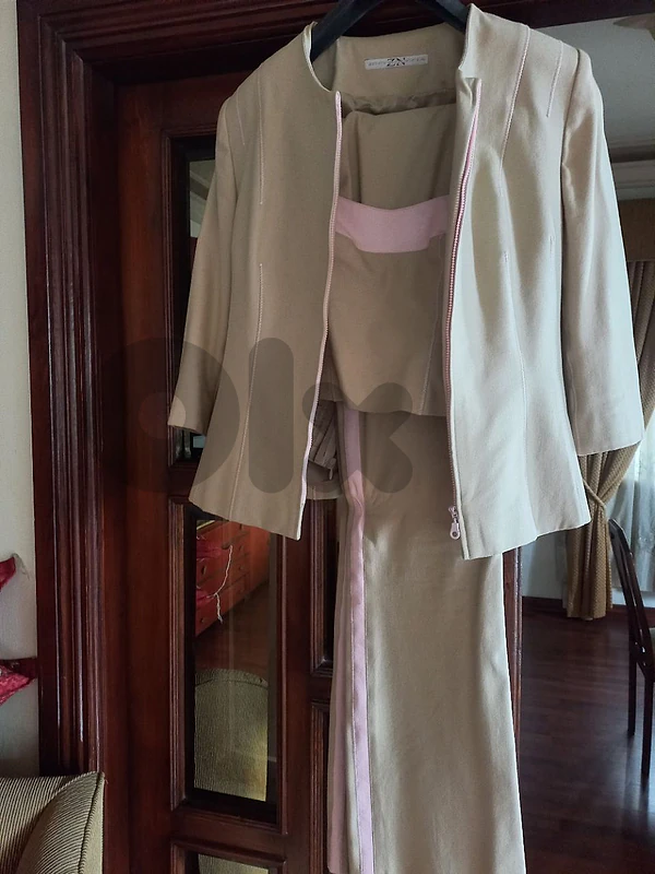 Baige and Pink Pant suit