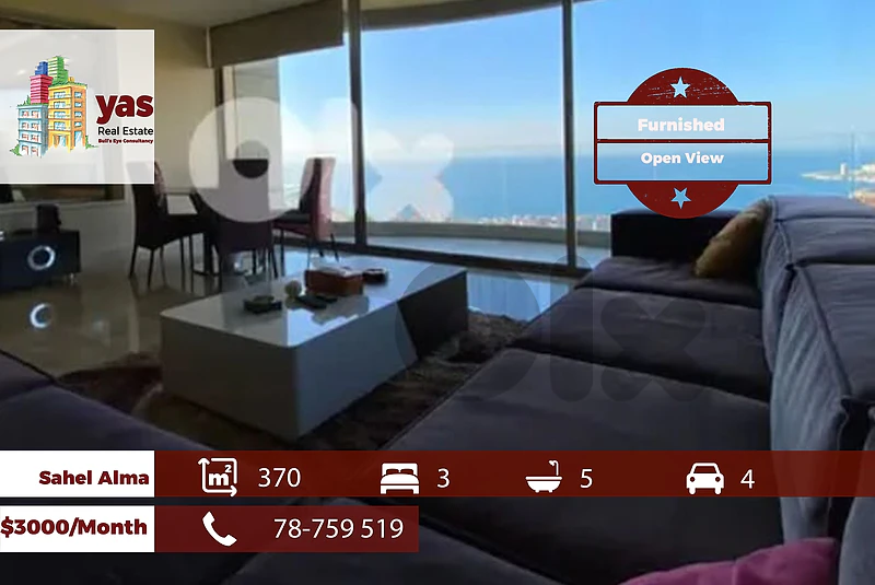 Sahel Alma 370m2 | High-End | New | Furnished | Sea View |Rent | IV |