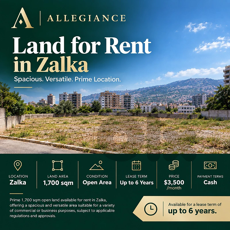 1,700 sqm Open Land for Rent in Zalka – Long-Term Lease