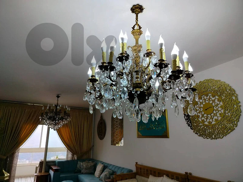 ثريات ثريات أثريات من نحاس أصلي وكريستال بوهيمي فاخر