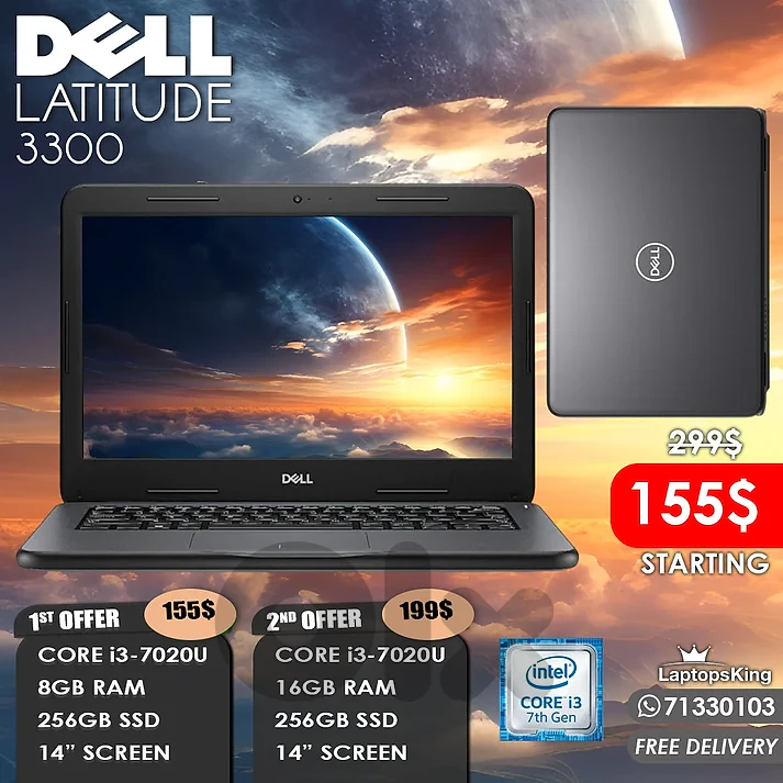 Dell Latitude 3300 Core i3-7020U 8GB/16GB 256GB SSD 14"(Open Box)