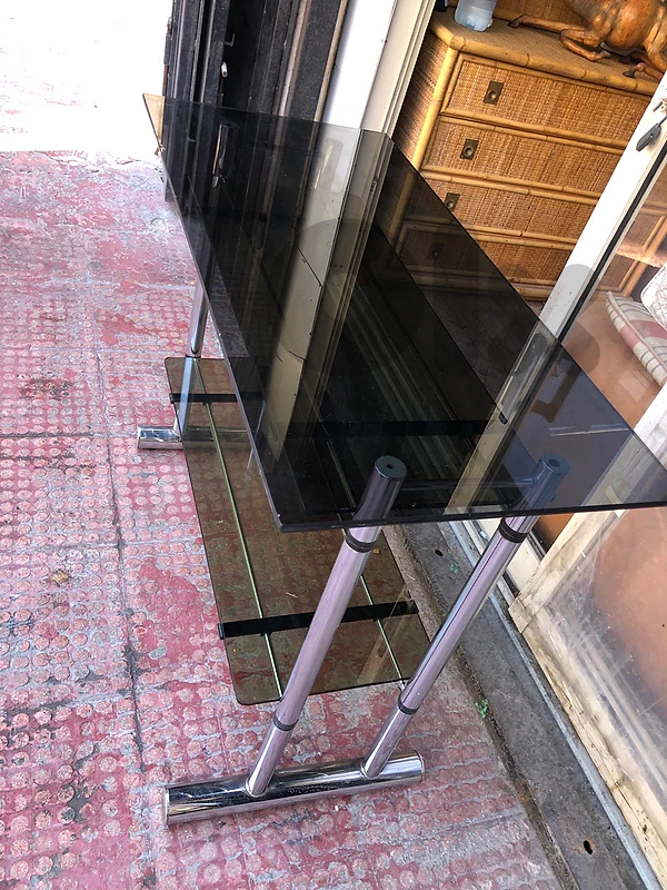 vintage chrome tv table , 150$