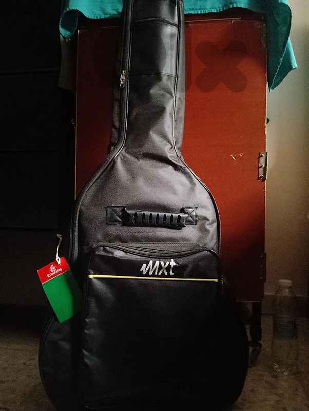 acoustic guitar with bag