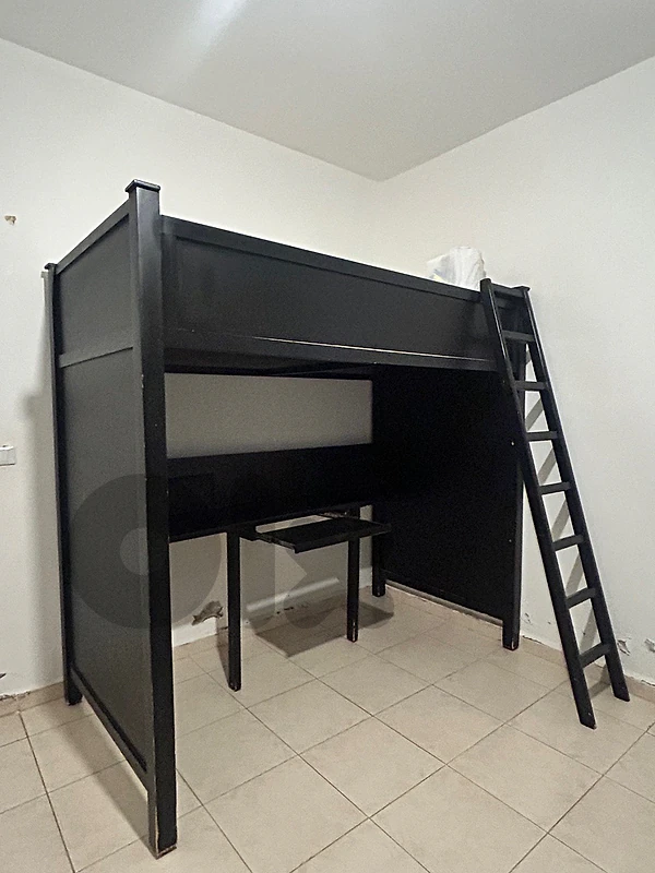 Bed and desk