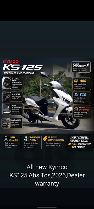 Kymco 125cc 0klm 2026 dealer warranty abs traction control