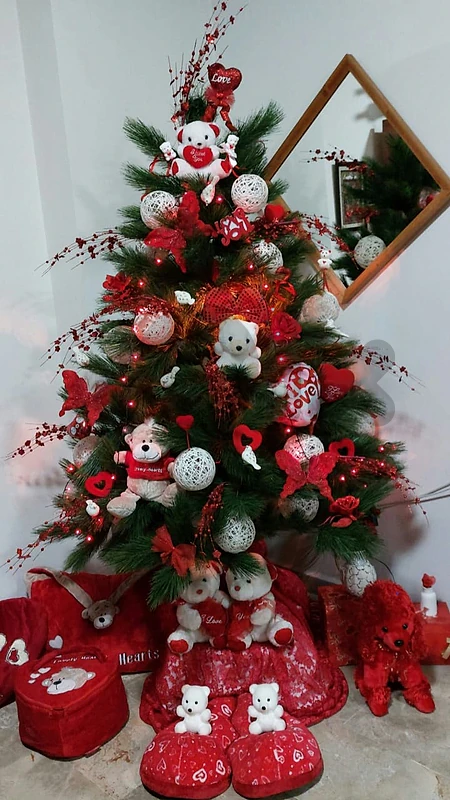 pine christmas tree with decoration