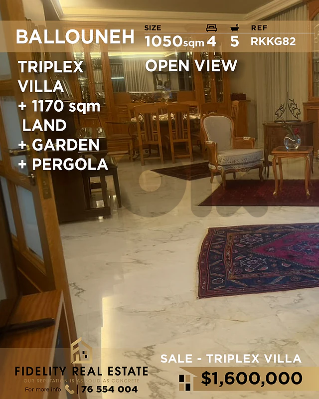 Villa for sale in Ballouneh RKKG82 فيلا  للبيع في بلونة