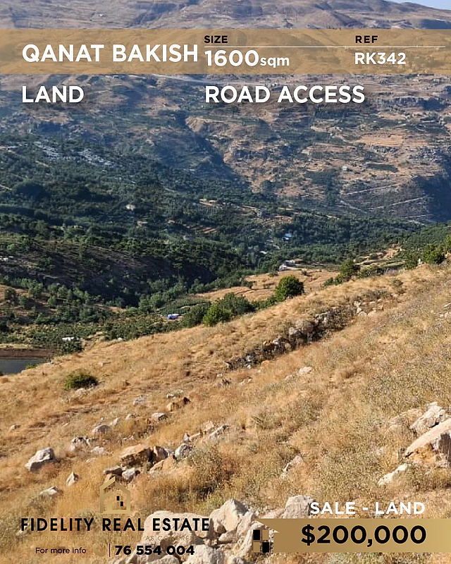 Land for sale in Qanat Bakish RK342 أرض للبيع في قناة باكيش