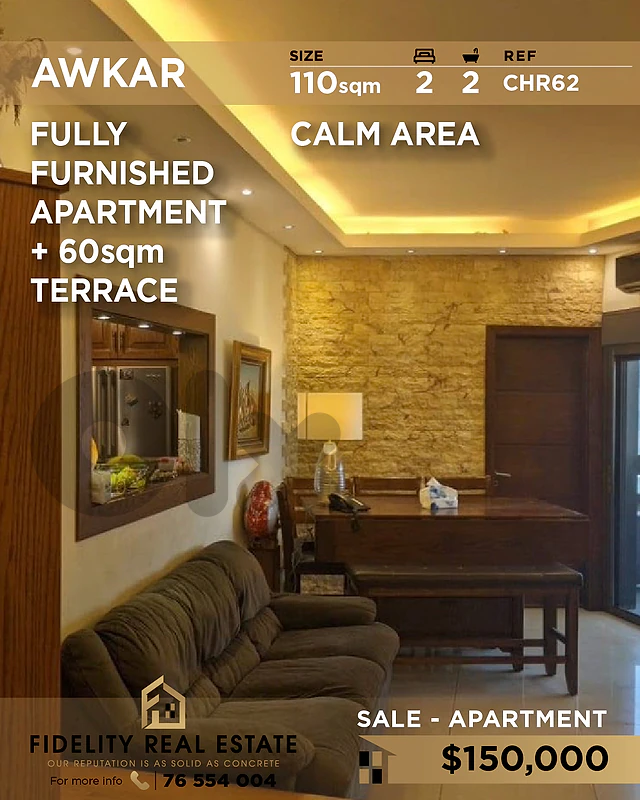 Apartment fir sale in Awkar CHR62 شقة  للبيع في عوكر