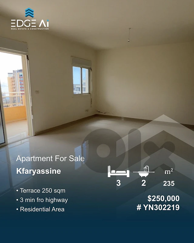 Apartment For Sale | Kfaryassine

Ref: #YN302219