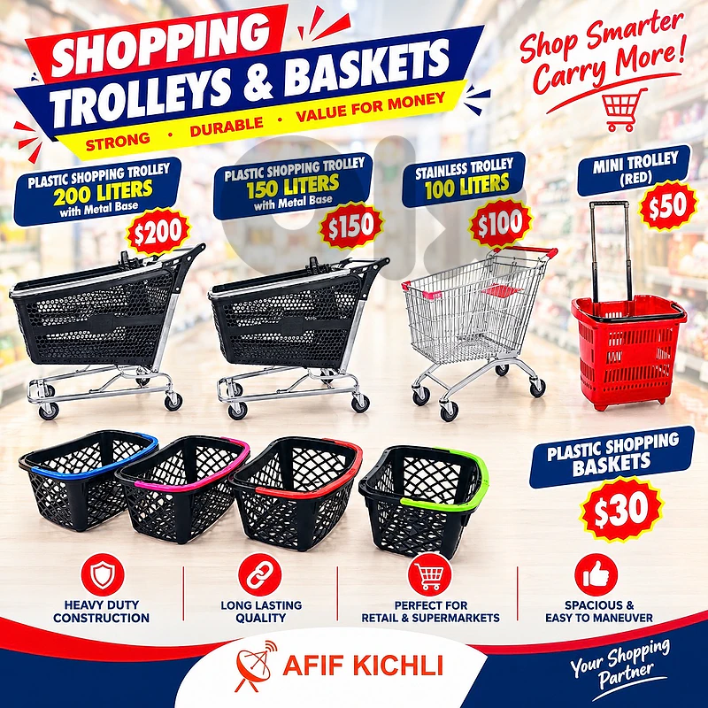 Trolleys & Baskets for Supermarket & Buildings