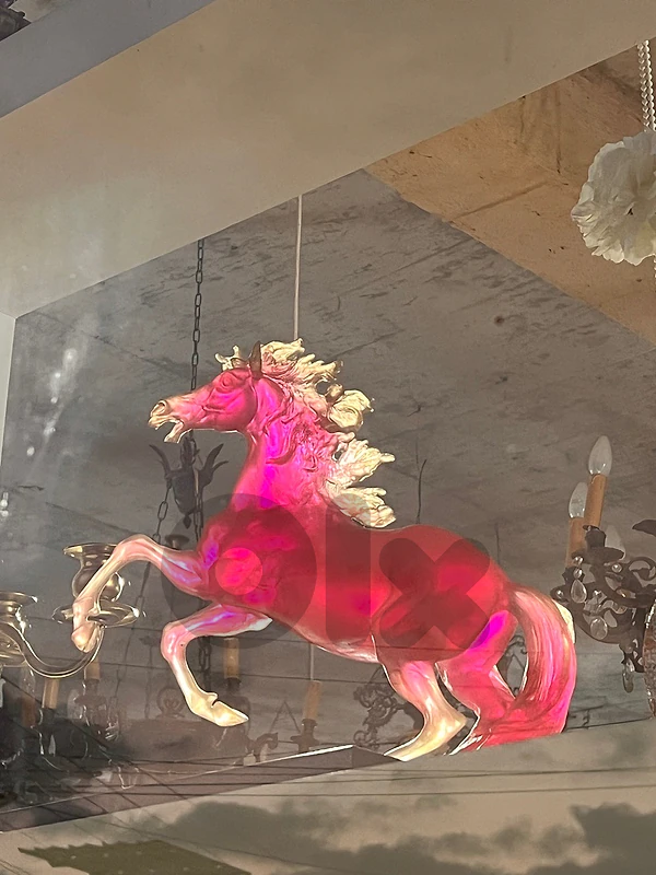 horse with marble base
