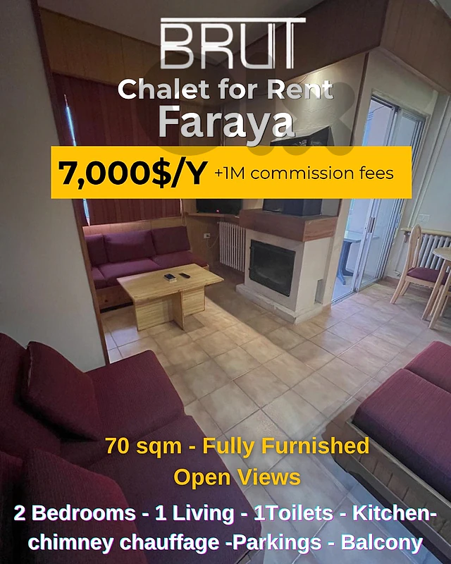 Chalet for Rent in Faraya Village -Yearly Basis