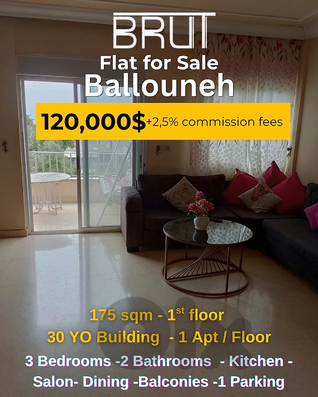 175 sqm Apartment for salenin Ballouneh -685$/sqm