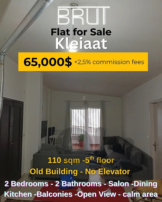 110 sqm Apartment for salenin Kleiaat dor 65,000$
