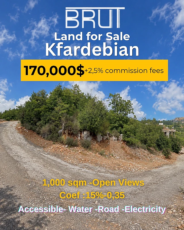 1000 sqm Land for sale in Kfardebian - Unblockable