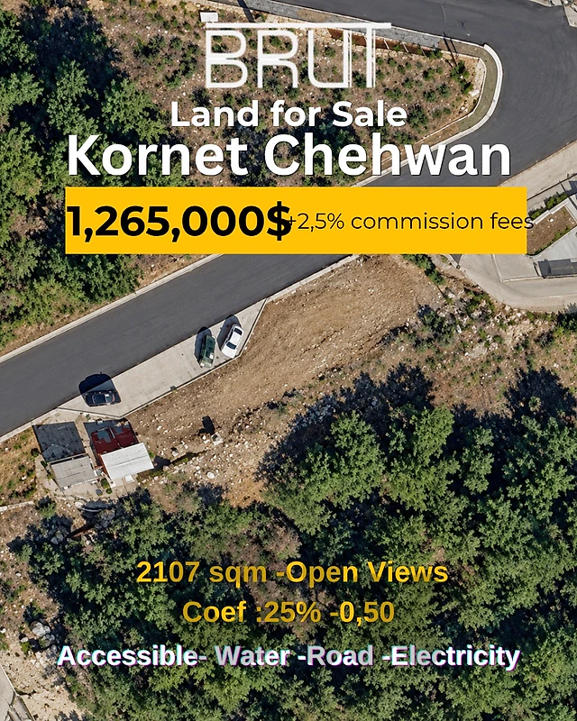 2107 sqm Prime Land for sale in Kornet Chehwane