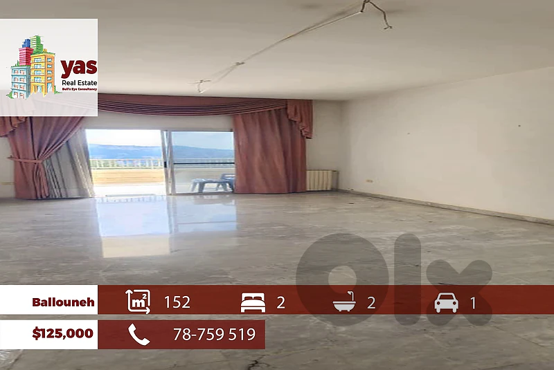 Ballouneh 152m2 | Mountain View | Luxury | Well Maintained | EL