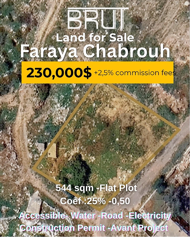 544 sqm Flat Land for sale in Faraya Vhabrouh with Building Permit